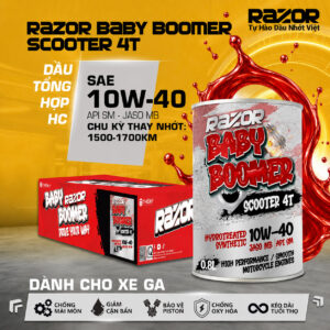 Dầu nhớt Razor Baby Boomer Scooter 4T - Cho xe tay ga